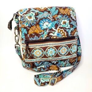 Vera Bradley Quilted Floral Flap Front Crossbody Messenger Bag